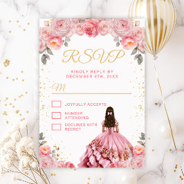 Ro Rosa Princess Blommigt Quinceañera OSA Kort