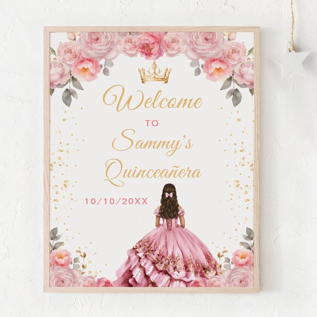 Ro Rosa Princess Quinceañera Välkommen Poster (Skapare uppladdad)