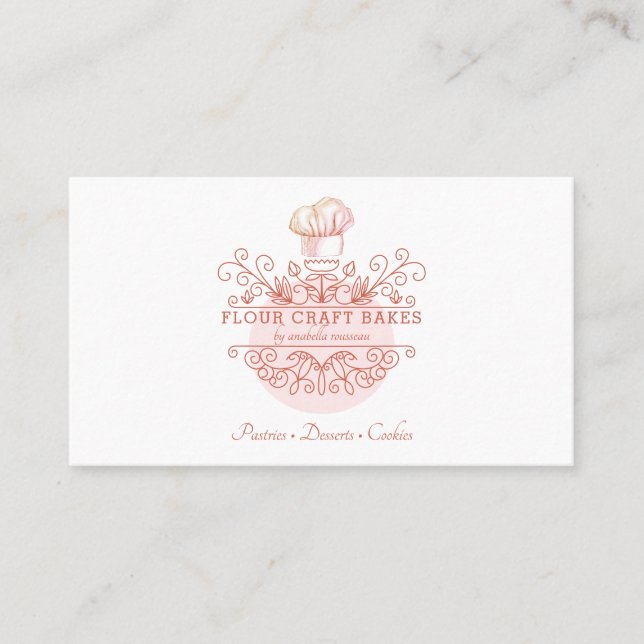 Ro Rosa Ram Bakery Bakers Logotyp Affärskort Visitkort (Framsida)
