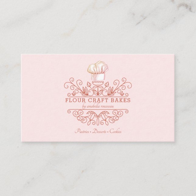 Ro Rosa Ram Bakery Bakers Logotyp Affärskort Visitkort (Framsida)