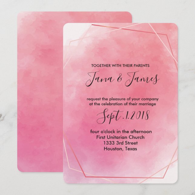 Ro rosa ram Bröllop Inbjudningar (Fram/baksida)