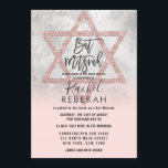 Ro Rosa Silver Guld stjärna för David Bat mitzvah Inbjudningar<br><div class="desc">Den här Bat mitzvah inbjudan till elegant och girighet är perfekten för din dotter. Den har en rustik faux silver-folie-gradient ombre med en faux tryckt ro rosa guld glitter-sekvinstjärna av David. Det är en vacker chic- och trendig-design för gången i ett livstidsarrangemang! ***VIKTIG DESIGN-ANMÄRKNING: Om du vill ha en begäran...</div>