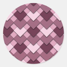 Ro Rosa Square och Diamond Harlequin Mönster Runt Klistermärke