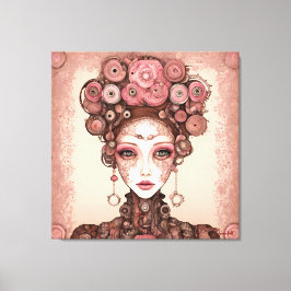 RO ROSA STEAMPUNK FRAMTIDA FANTASY PORTRÄTT WOMAN CANVASTRYCK