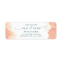 Ro Rosa Watercolor Guld Returadress