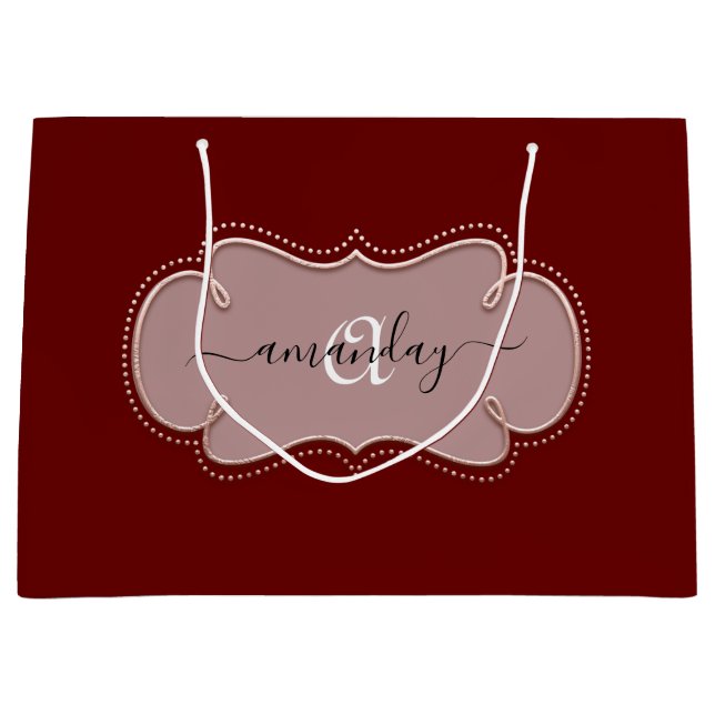 Ro-Royalet Monogram Namn Burgundy (Framsidan)
