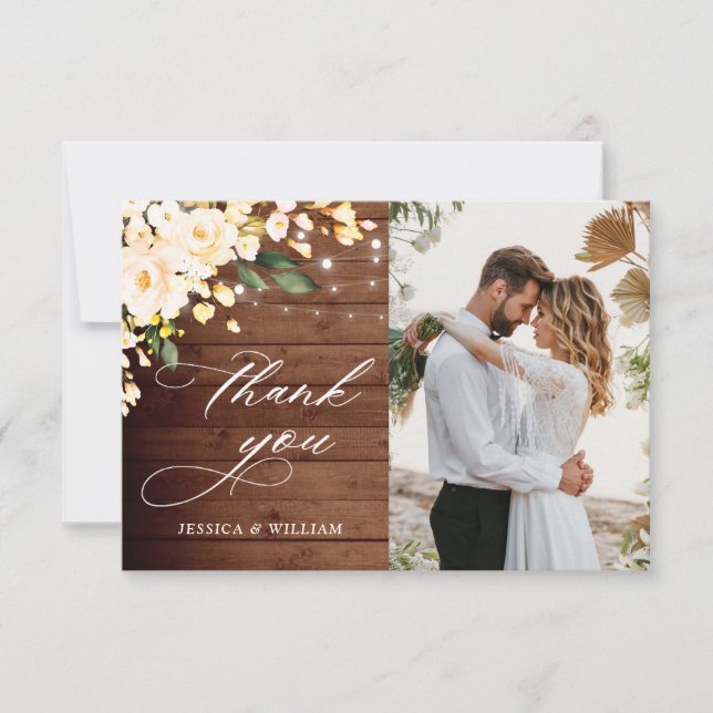  Ro Rustic Wood Lantern Photo Tack Kort (Framsida)