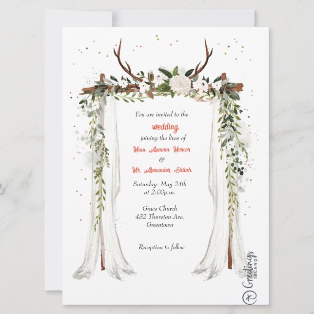 Ro Rustic Wood Ljus Greenery Vit ros Flora (Framsida)