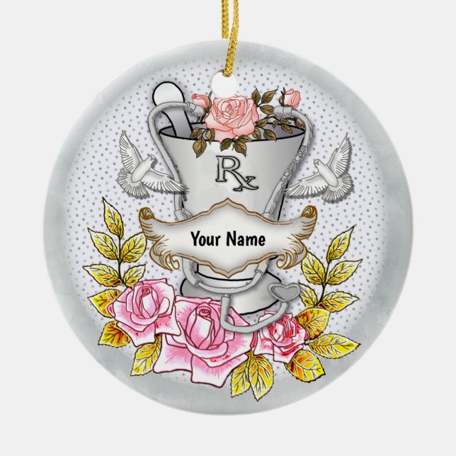 Ro RX Mortar Pestle Julgransprydnad Keramik (Framsidan)