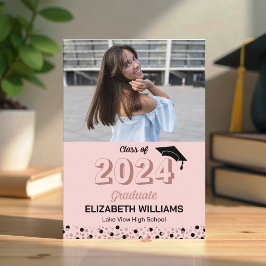 Ro Script Confetti Photo Rosa Grad-meddelande Inbjudningar