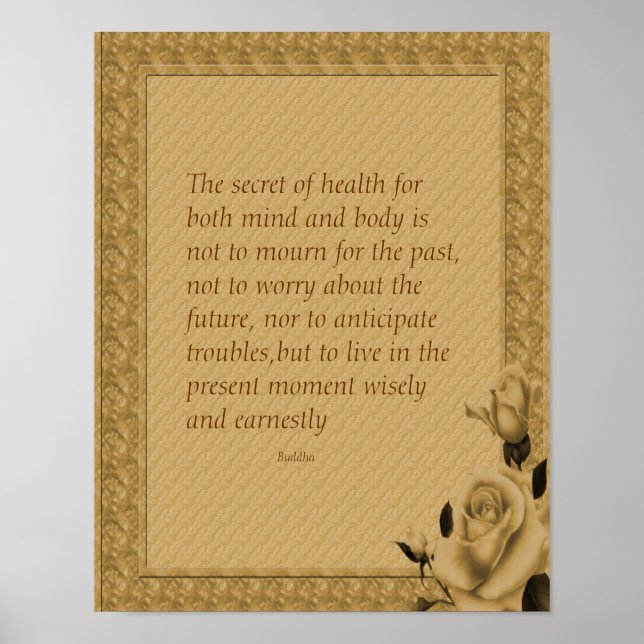 Ro Secret of Health Buddha Quote Inspirational Poster (Framsidan)