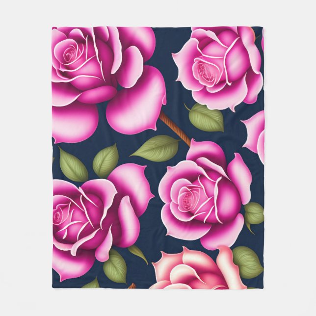 Ro sjölösa Mönster Valentines day Ull Blank  Fleecefilt (Framsidan)