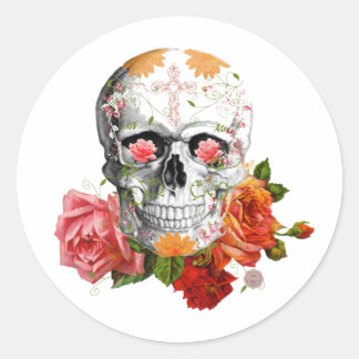 Ro skalle runt klistermärke