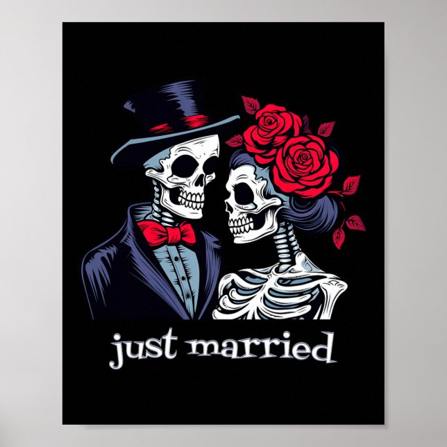 Ro Skeleton Bride and Groom Skeleton Halloween Poster (Framsidan)