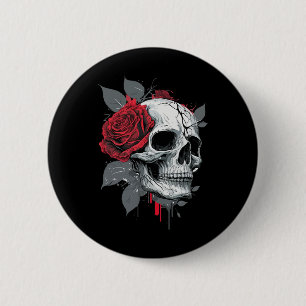 Ro Skeleton Skull Hand Red Flower Ro Knapp