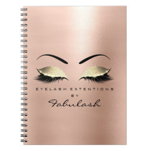 Ro Skin Guld Glitter Ögon Makeup, skönhets- och Anteckningsbok Med Spiral