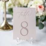   RO | Skript för enkel Elegant Bordsnummer<br><div class="desc">Enkla kort för bordsnummer och chic i ro-taupe med jordtoner och blek-videokamera  rosa gör en elegant påstående vid bröllop eller händelse. I designen finns handskrivna calligraphy-skript som skrivs med bordsnumret i klassiska siffror.</div>