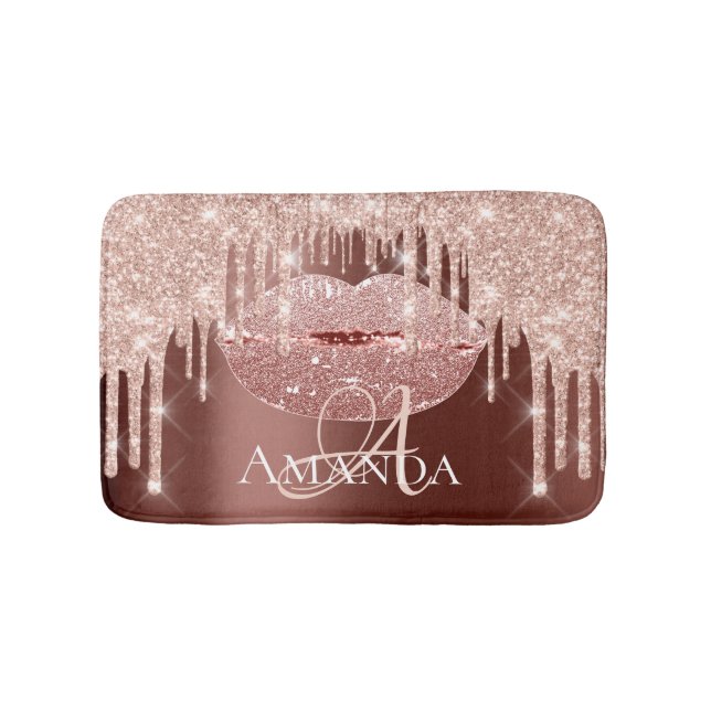 Ro Smala Royal Glitter Namn Monogram Makeup Badrumsmatta (Framsidan)