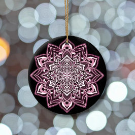 Ro Snowflake på svart Julgransprydnad Keramik