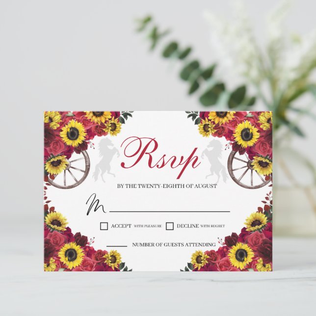 Ro Solblommor Quinceanera OSA-kuvert OSA Kort (Stående Fram)