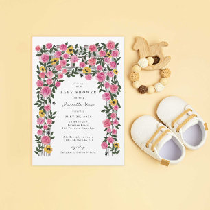 Ro Solros Trellis Vår Garden Baby Shower Inbjudningar