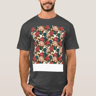Ro Sömlös Mönster Söt Blommigt Flower Bud Th T Shirt