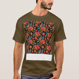 Ro Sömlös Mönster Söt Blommigt Flower Bud Th T Shirt