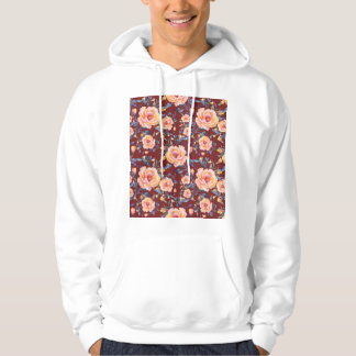 Ro, sömlös, röd bakgrund mönster hoodie