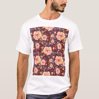 Ro, sömlös, röd bakgrund mönster t shirt