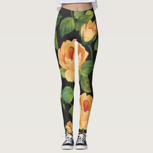 Ro, sömlöst blommönster. leggings (Framsida)