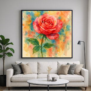 Ro Stänk - Blommigt Watercolor Painting Stil Poster