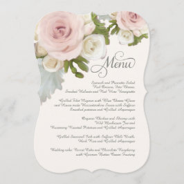 Ro Succulent Romantic Blommigt Bröllop Menu Meny