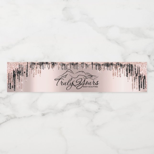 Ro  svarta drivrutin Kroppsskruvad Logotyp Vattenflaska Etikett (Singel etikett)