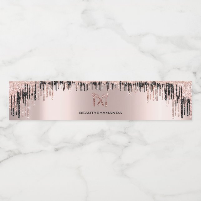 Ro  svarta drivrutiner Hairdresser Makeup Logotyp Vattenflaska Etikett (Singel etikett)