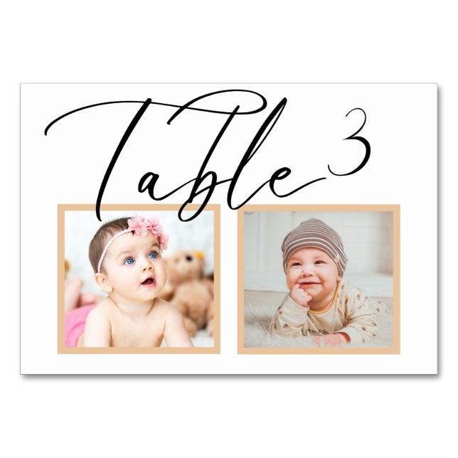 Ro svarta Elegant bröllop fotoBordsnumret Bordsnummer (Baksidan)