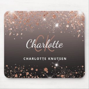 Ro svarta glitter-monograminiton namn musmatta