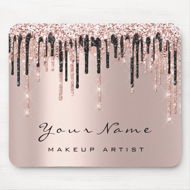 Ro Svarta  Glitter Namn Makeup Vax-utslag Musmatta (Framsidan)