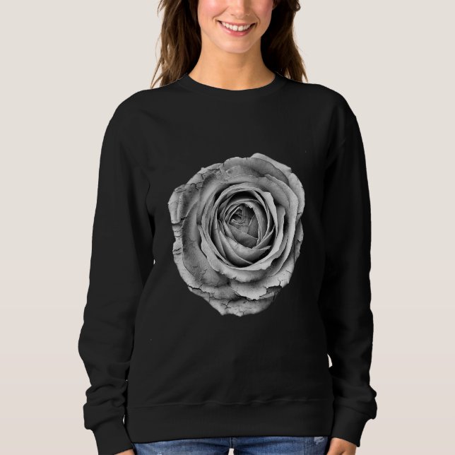 Ro Svartvit Söt blomma T Shirt (Framsida)