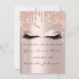 Ro Sweet 16:e Glitter Drips Möhippa Makeup Inbjudningar