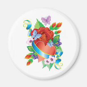 Ro Tattoo Hearts Magnet