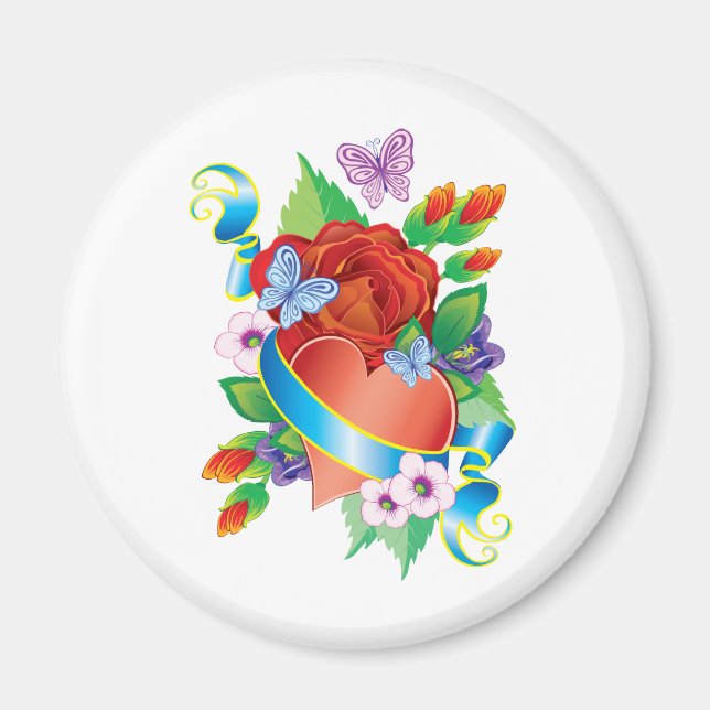 Ro Tattoo Hearts Magnet (Framsidan)