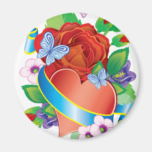 Ro Tattoo Hearts Magnet