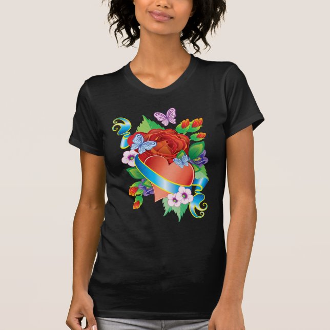 Ro Tattoo Hearts T Shirt (Framsida)