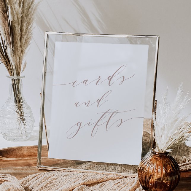 Ro Taupe-calligrafkort och presentkort Poster (Skapare uppladdad)