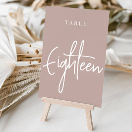 Ro Taupe Hand Scripted Bord EIGHTEEN Bordsnummer