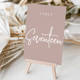 Ro Taupe Hand Scripted Bord SEVENTEEN Bordsnummer