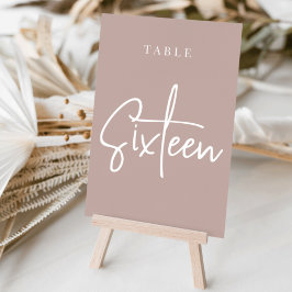 Ro Taupe Hand Scripted Bord SIXTEEN Bordsnummer