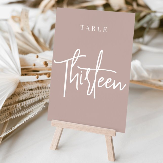 Ro Taupe Hand Scripted Bord TRETEEN Bordsnummer (Skapare uppladdad)