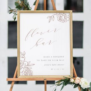 Ro Taupe-kallgrafi - blomma Pub-tecken Poster