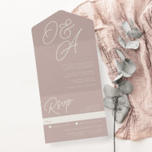 Ro Taupe | Skriptvattenstämpel Monogram Bröllop